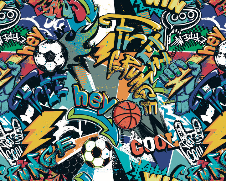 Origin Murals Sports Graffiti Blue 300cm X 240cm