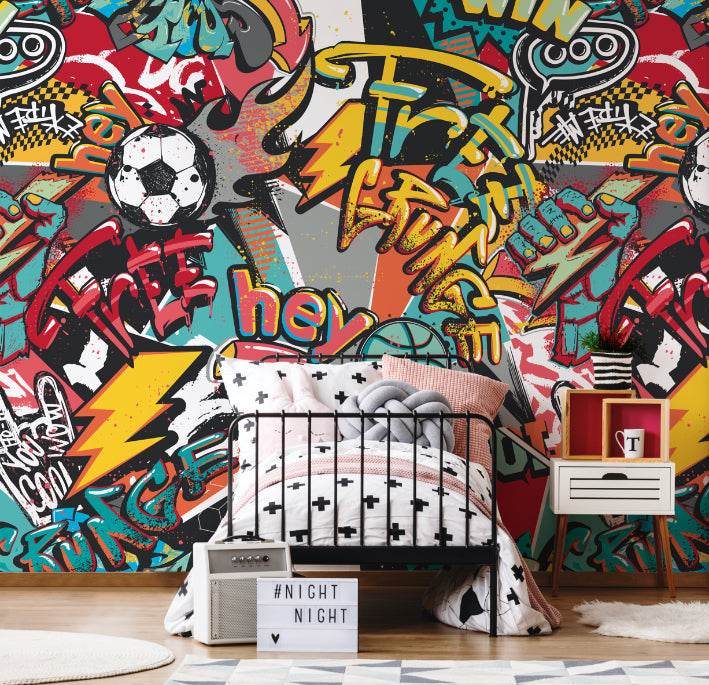 Origin Murals Sports Graffiti Red 300cm X 240cm