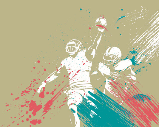 Origin Murals American Footballers Paint Splash Grey 350cm X 280cm