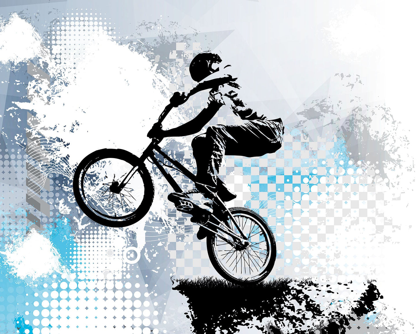 Origin Murals Bmx Bikers Blue 300cm X 240cm