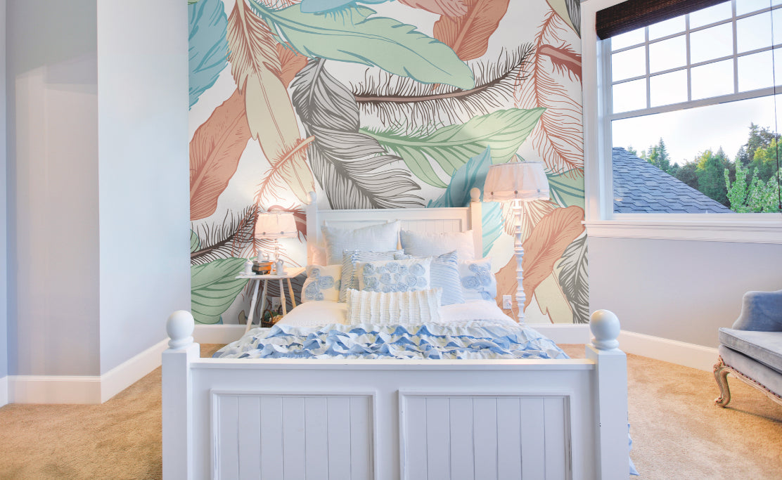 Origin Murals Oversized Feathers Multi 350cm X 280cm