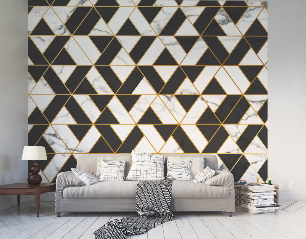 Origin Murals Marbled Textured Geometric White 300cm X 240cm