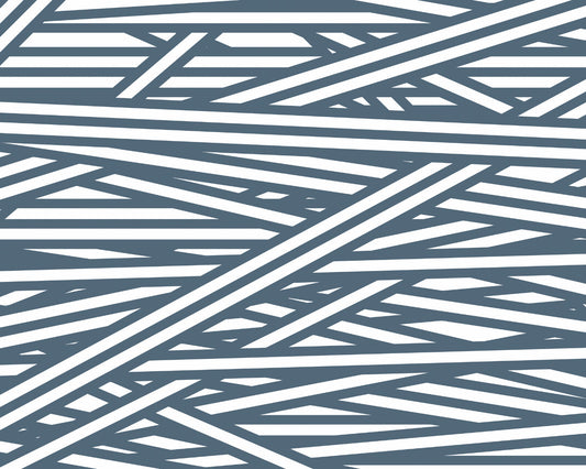 Origin Murals Striped Criss Cross Pattern Blue 300cm X 240cm