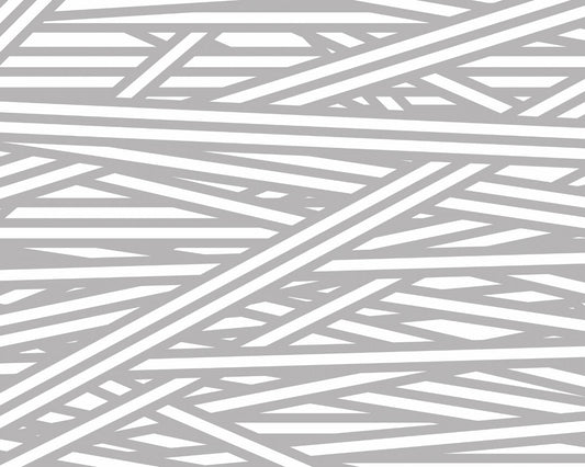 Origin Murals Striped Criss Cross Pattern Grey 350cm X 280cm