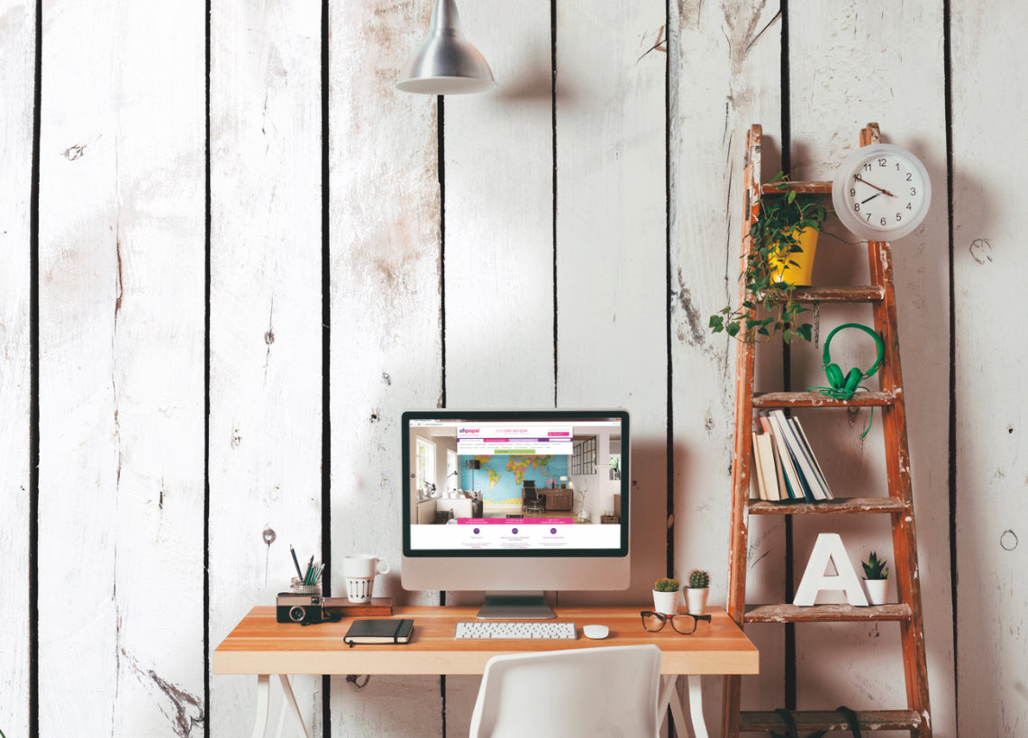 Origin Murals Vintage Wood Effect White 300cm X 240cm