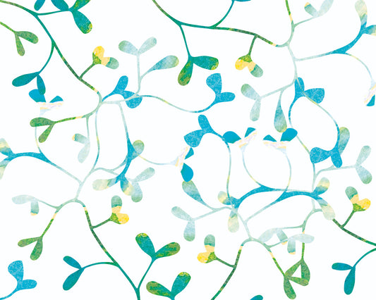 Origin Murals Watercoloured Petals Blue 300cm X 240cm