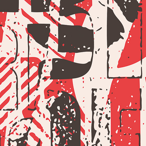 Origin Murals Letterpress Graffiti Red Black 350cm X 280cm