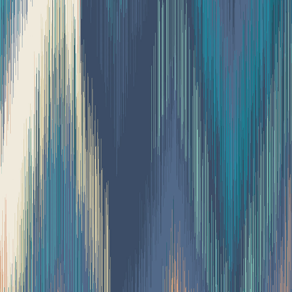 Origin Murals Ikat Zig Zag Indigo Blue 350cm X 280cm