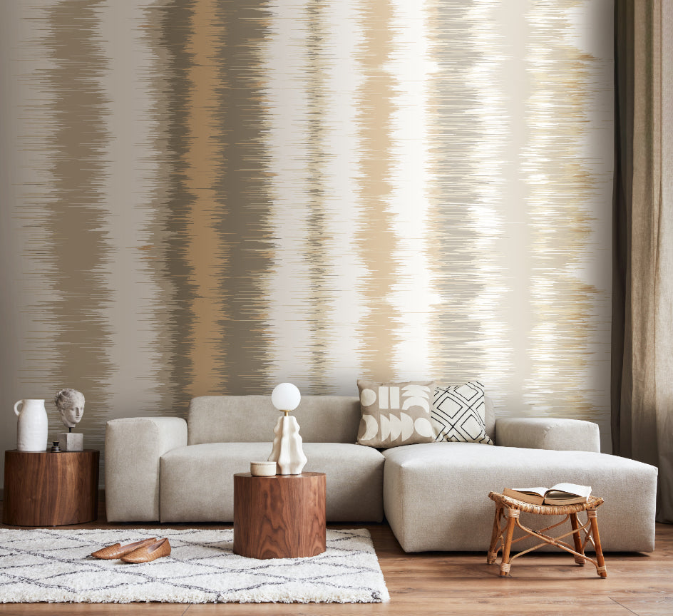 Origin Murals Linear Stripe Stone Grey 350cm X 280cm