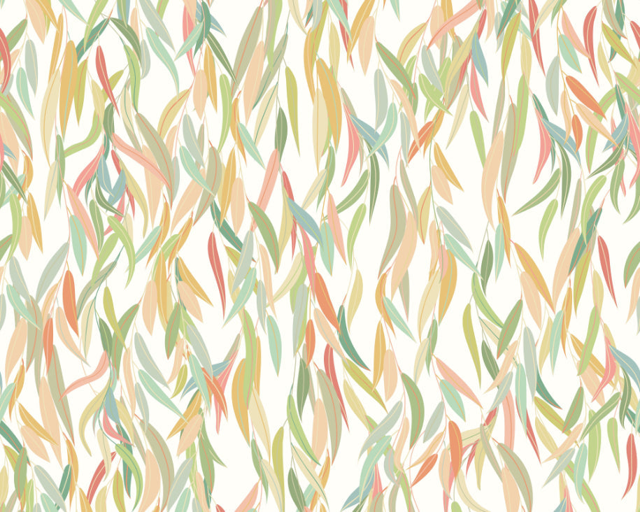 Origin Murals Willow Leaves Apple Green 350cm X 280cm