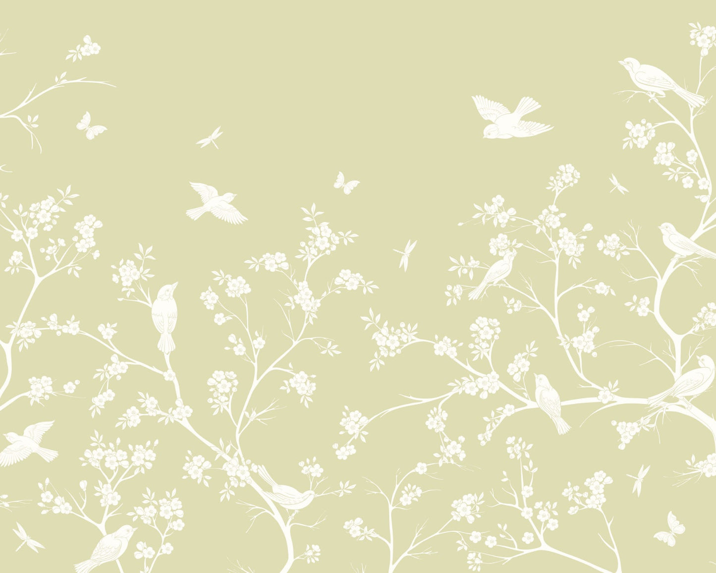 Origin Murals Blossom Trail Soft Green 300cm X 240cm