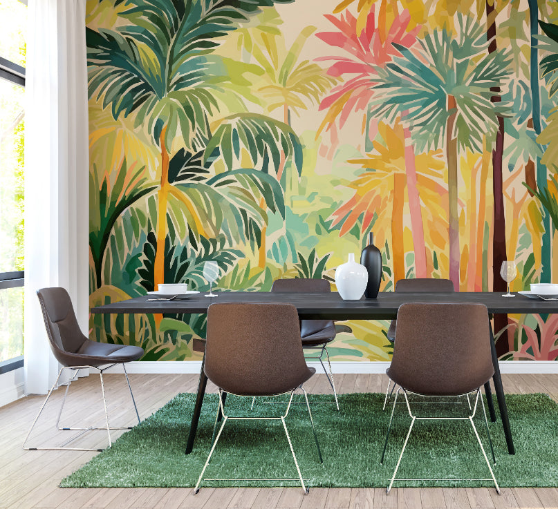 Origin Murals Pretty Palms Emerald Green 300cm X 240cm