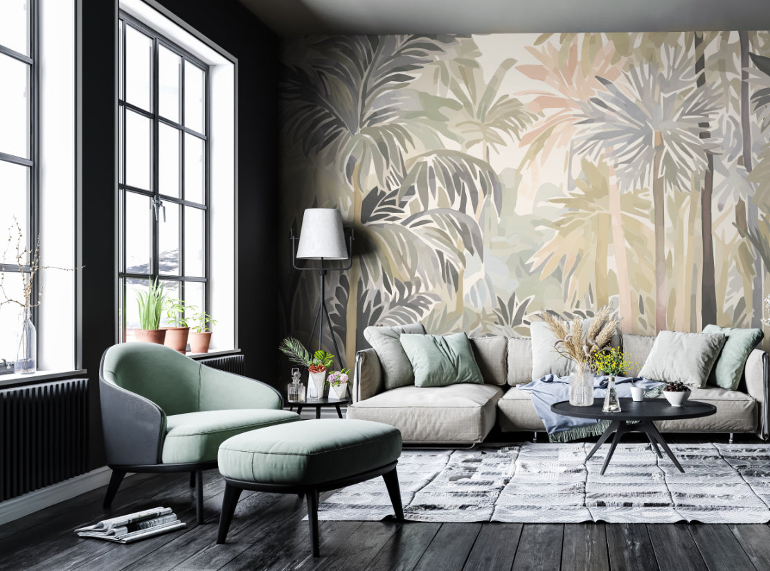 Origin Murals Pretty Palms Natural Stone 350cm X 280cm