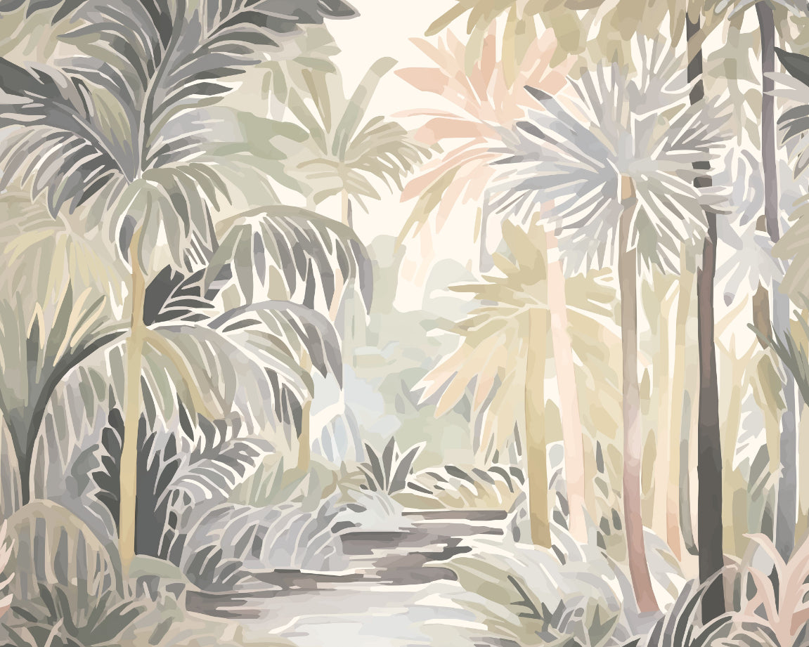 Origin Murals Pretty Palms Natural Stone 300cm X 240cm