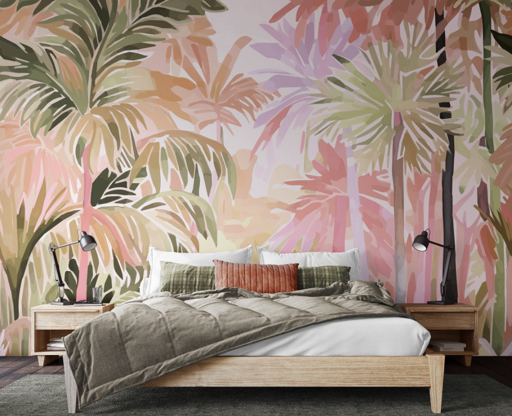 Origin Murals Pretty Palms Natural Blush 350cm X 280cm