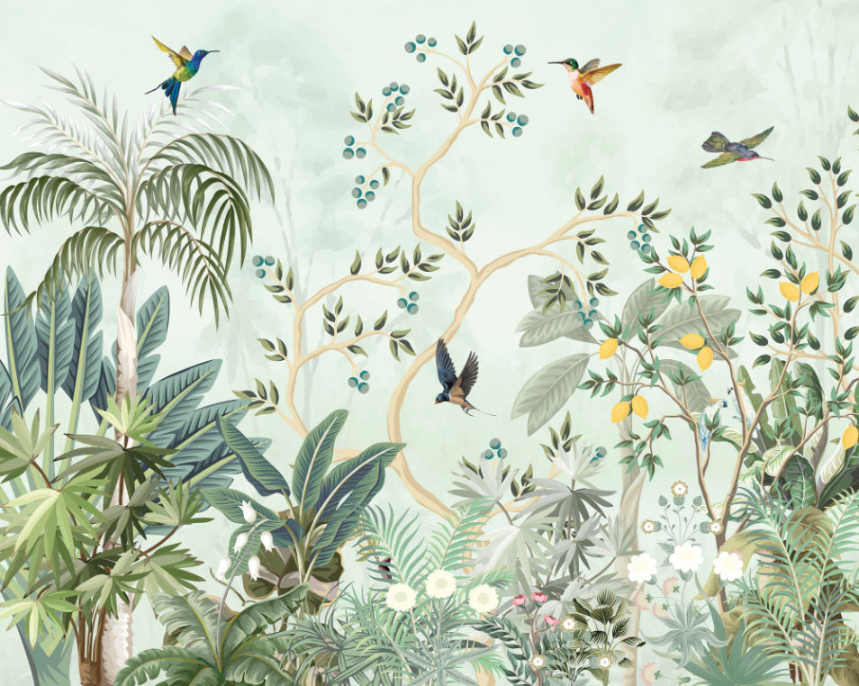 Origin Murals Lemon Tree Forest Forest Green 300cm X 240cm