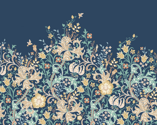 Origin Murals Trailing Lily Navy Blue 300cm X 240cm