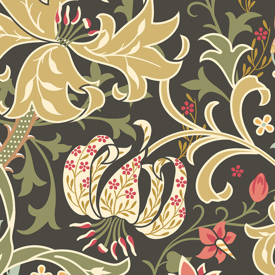 Origin Murals Trailing Lily Midnight 300cm X 240cm