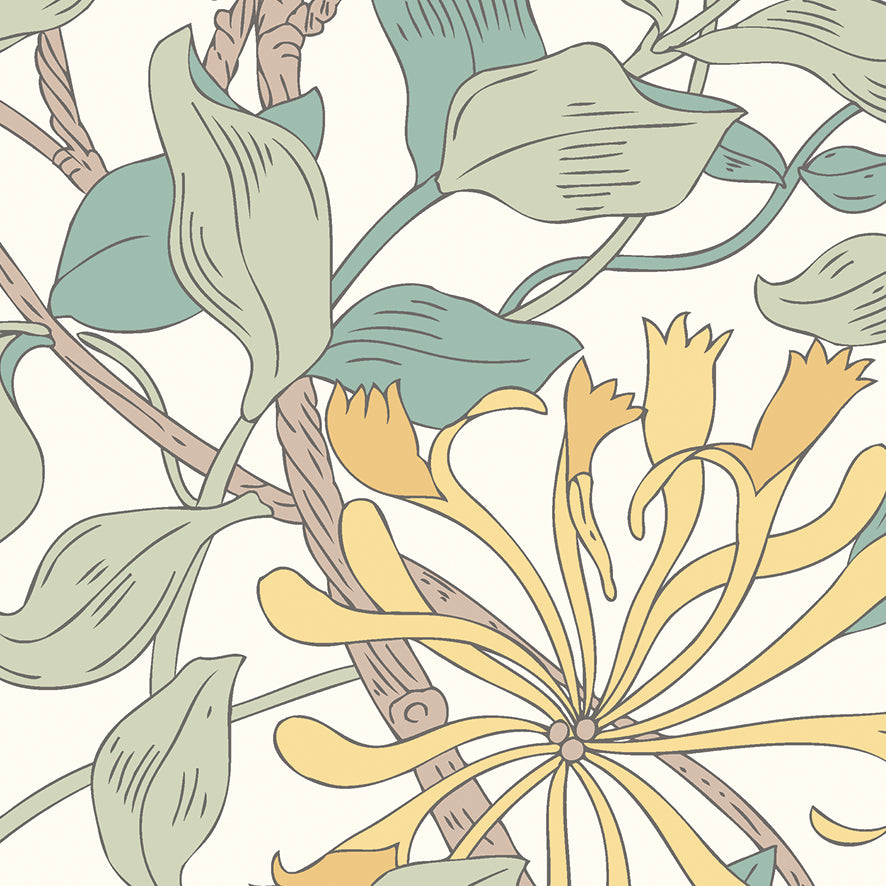 Origin Murals Honeysuckle Seafoam 350cm X 280cm