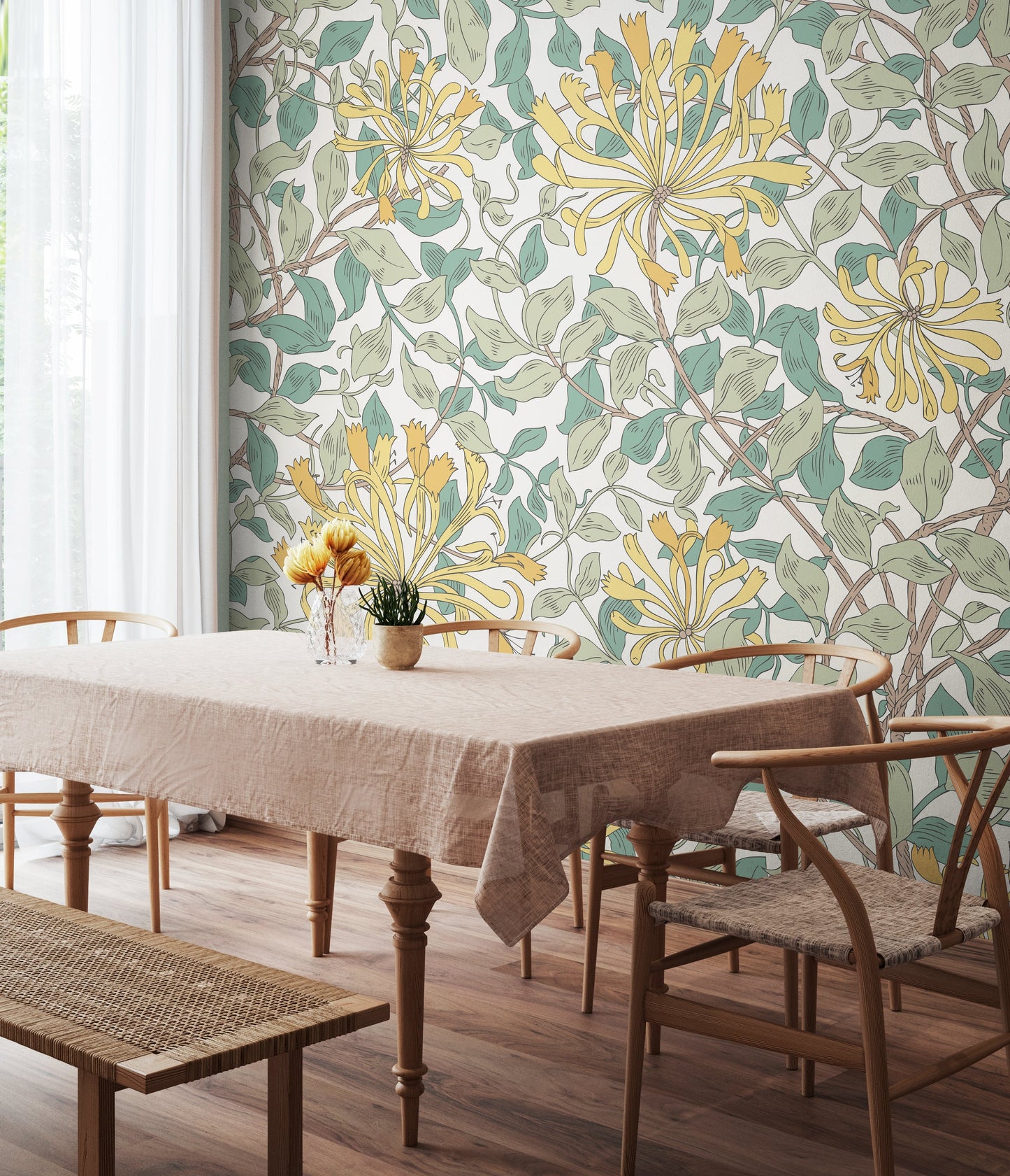 Origin Murals Honeysuckle Seafoam 300cm X 240cm