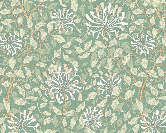 Origin Murals Honeysuckle Soft Jade 350cm X 280cm