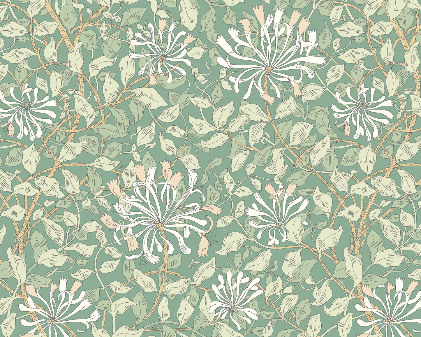 Origin Murals Honeysuckle Soft Jade 300cm X 240cm