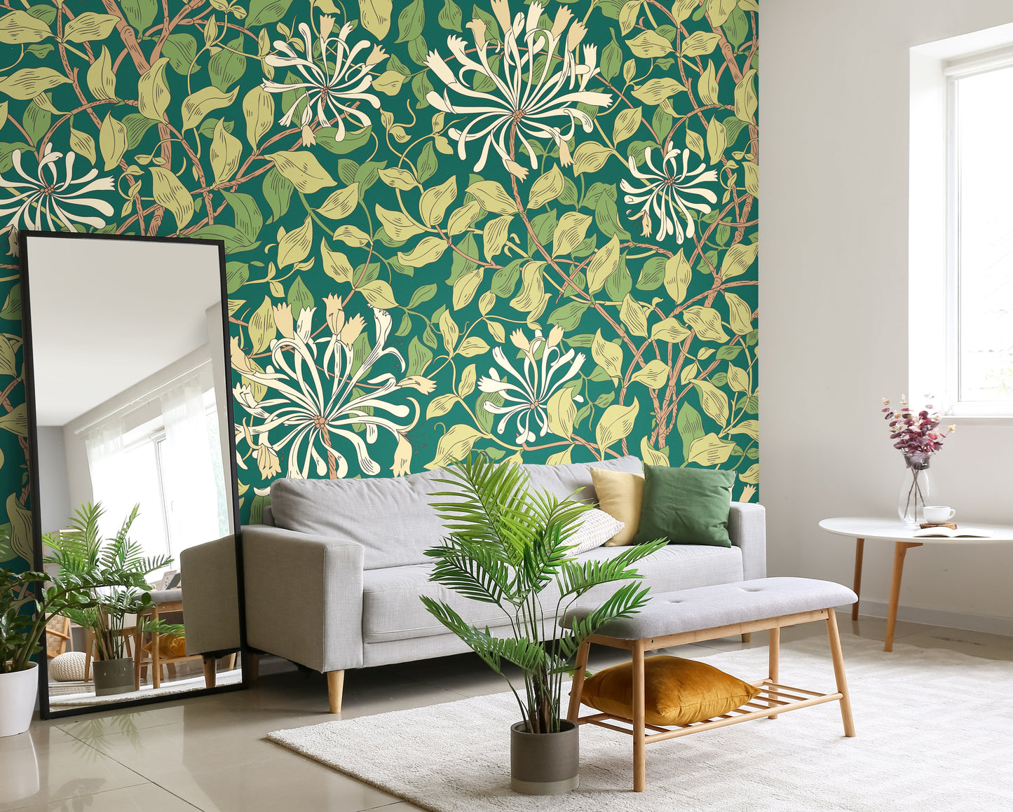 Origin Murals Honeysuckle Forest Green 350cm X 280cm
