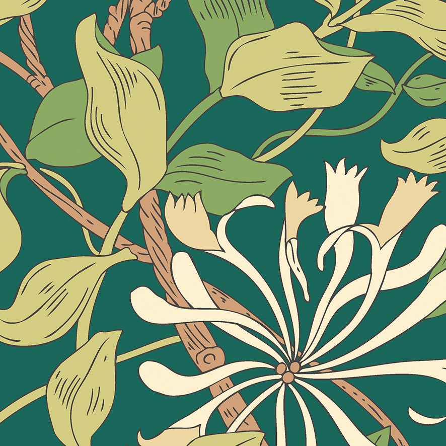 Origin Murals Honeysuckle Forest Green 300cm X 240cm