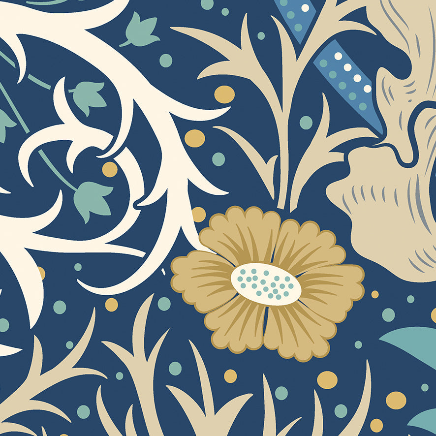 Origin Murals Trailing Seaweed Garden Ink And Petrol 350cm X 280cm