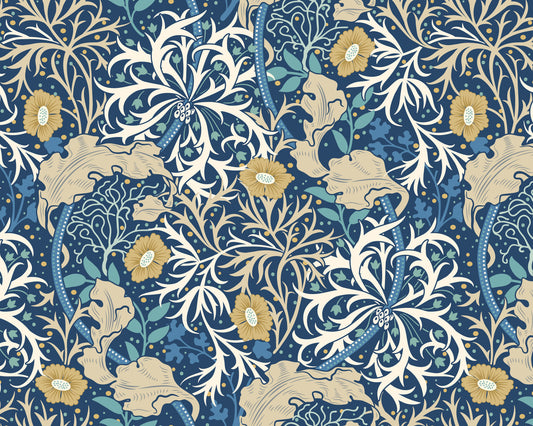 Origin Murals Trailing Seaweed Garden Ink And Petrol 350cm X 280cm