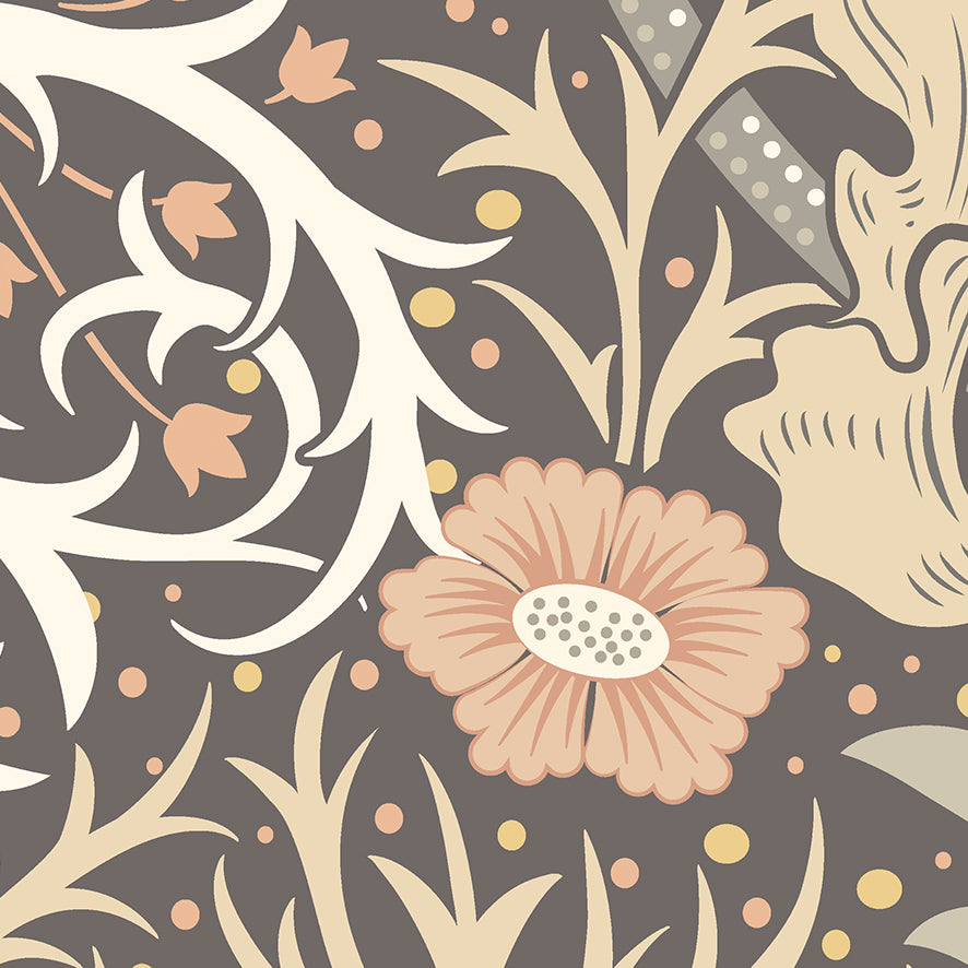 Origin Murals Trailing Seaweed Garden Charcoal 300cm X 240cm