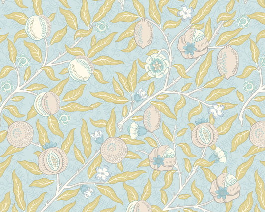 Origin Murals Fruit And Foliage Wedgewood Blue 350cm X 280cm