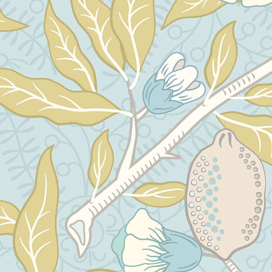 Origin Murals Fruit And Foliage Wedgewood Blue 300cm X 240cm