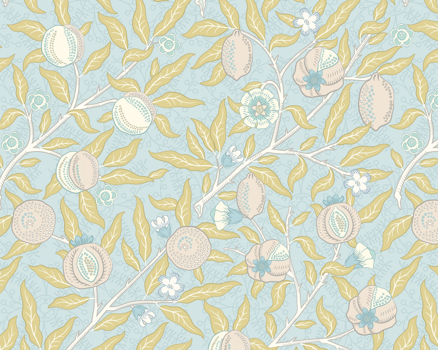 Origin Murals Fruit And Foliage Wedgewood Blue 300cm X 240cm