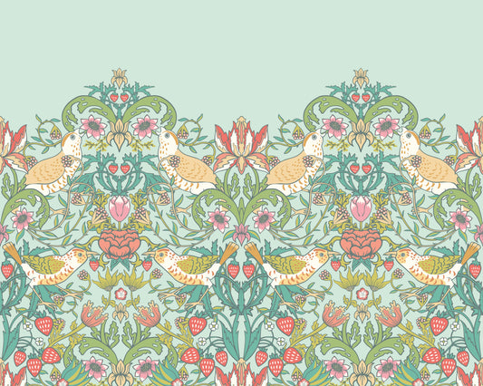 Origin Murals Birds Fruit And Foliage Duck Egg 350cm X 280cm