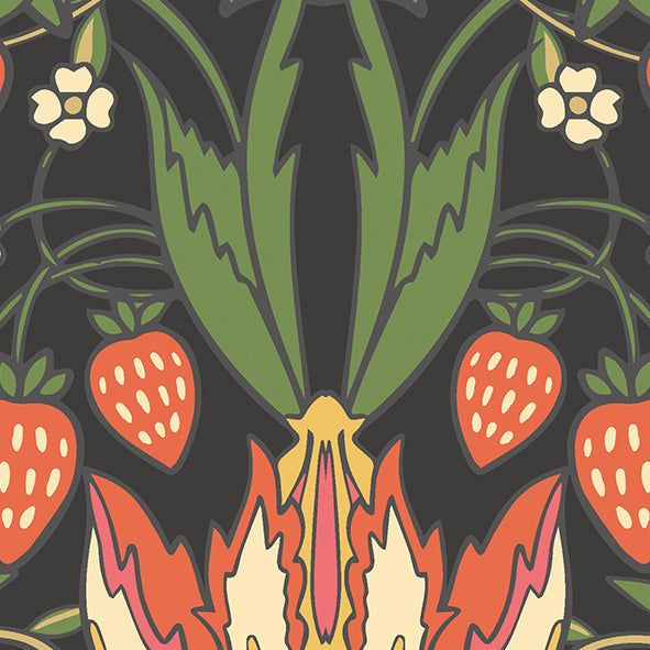 Origin Murals Birds Fruit And Foliage Black And Olive 300cm X 240cm