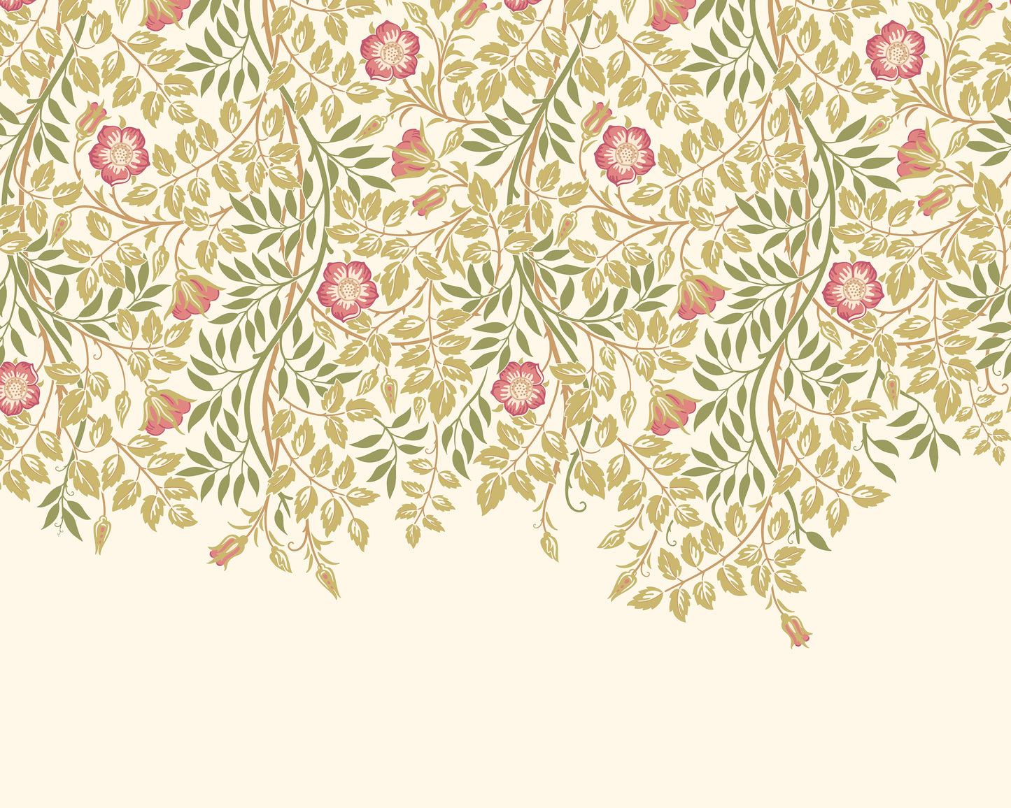 Origin Murals Cascading Rosehip Rose Pink 350cm X 280cm