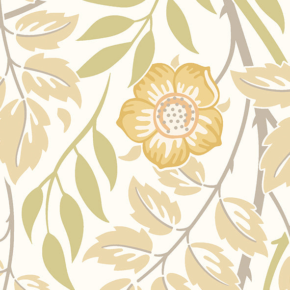 Origin Murals Cascading Rosehip Gold And Olive 350cm X 280cm