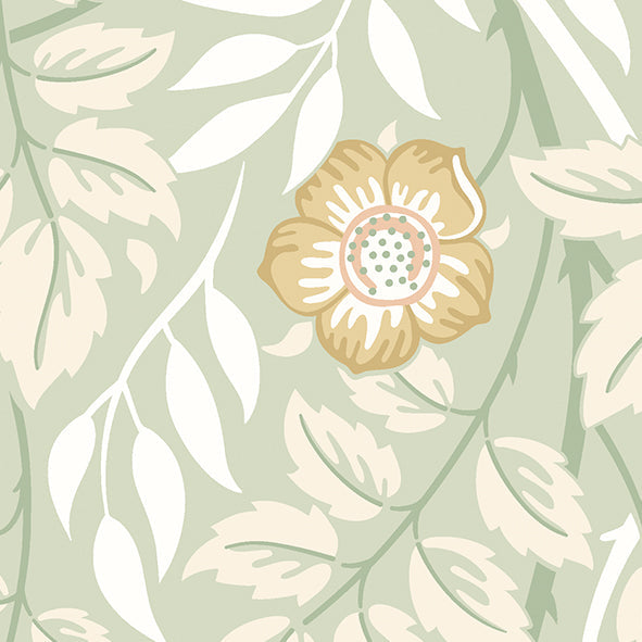 Origin Murals Cascading Rosehip Sage Green 300cm X 240cm