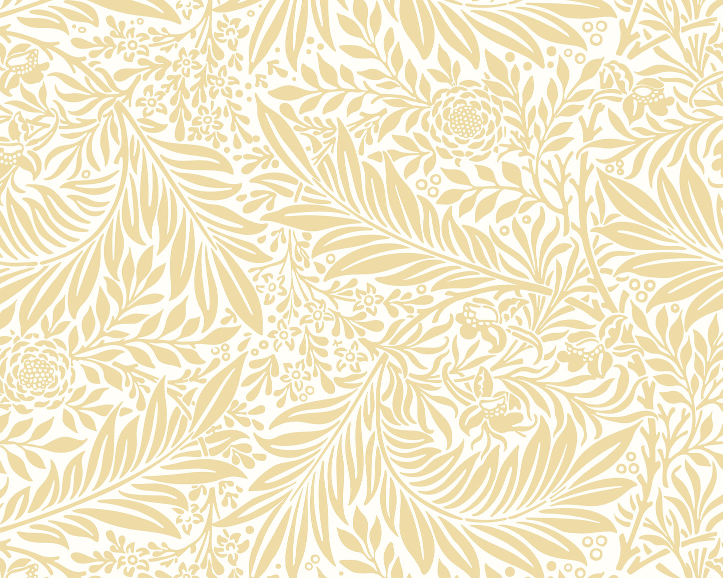 Origin Murals Trailing Ferns Soft Gold 350cm X 280cm