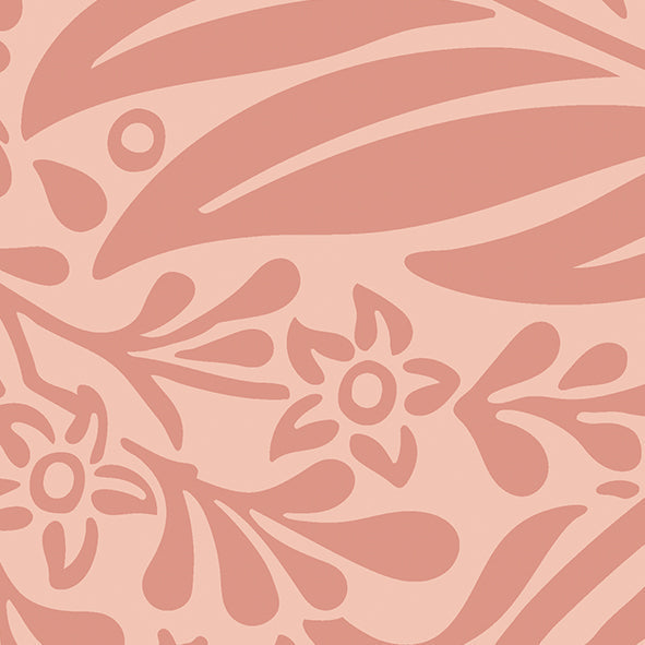 Origin Murals Trailing Ferns Warm Coral 350cm X 280cm