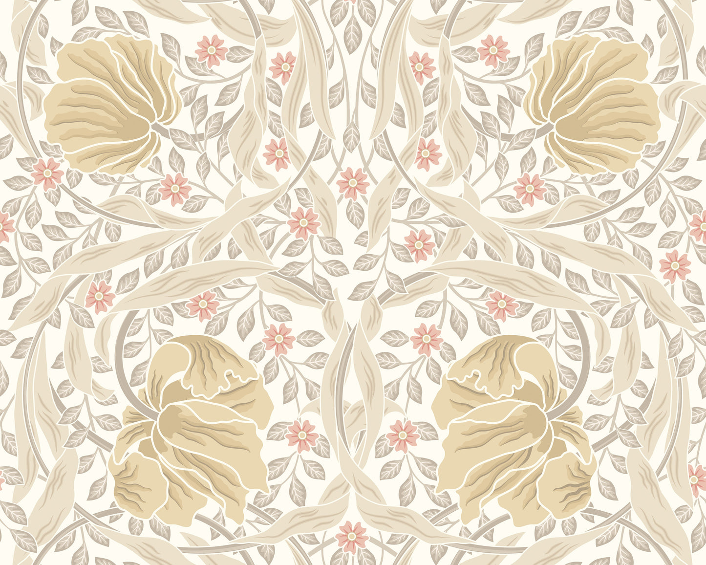 Origin Murals Flower Circle Linen And Blush 350cm X 280cm