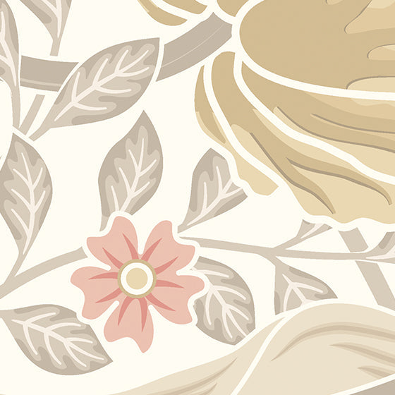 Origin Murals Flower Circle Linen And Blush 300cm X 240cm