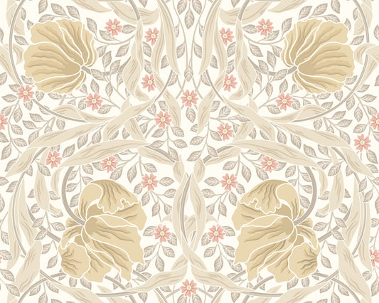 Origin Murals Flower Circle Linen And Blush 300cm X 240cm