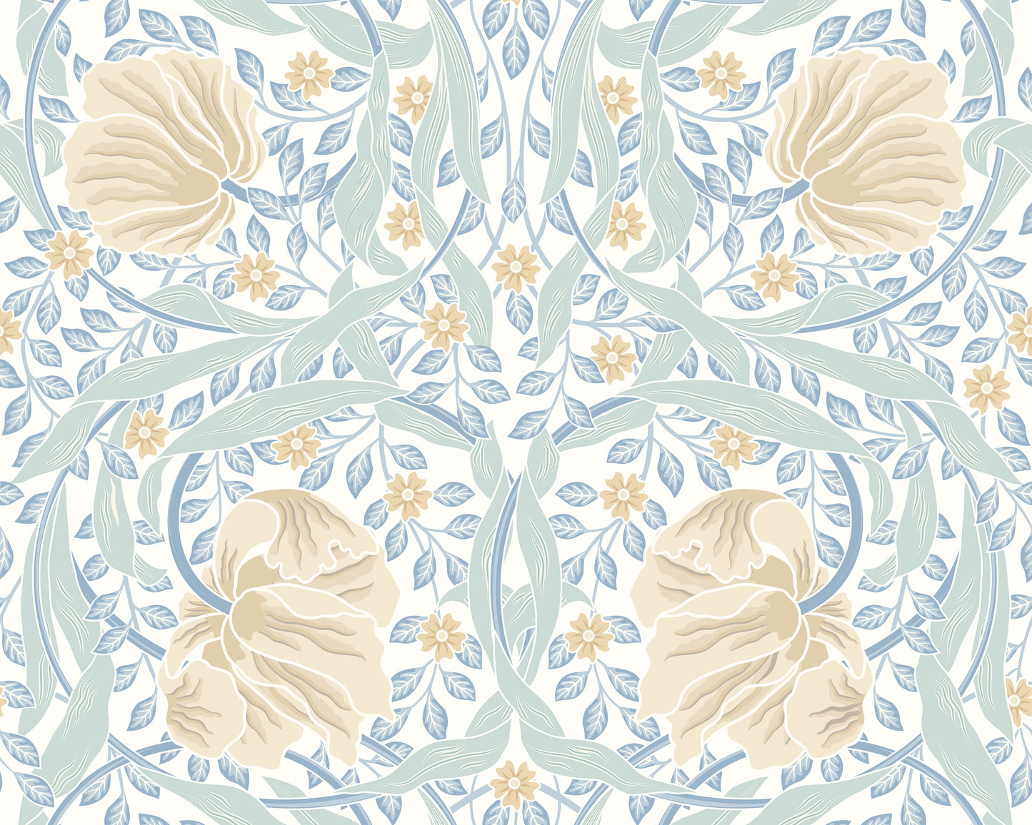 Origin Murals Flower Circle Soft Blue 300cm X 240cm