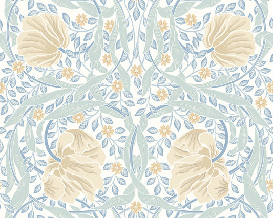 Origin Murals Flower Circle Soft Blue 300cm X 240cm