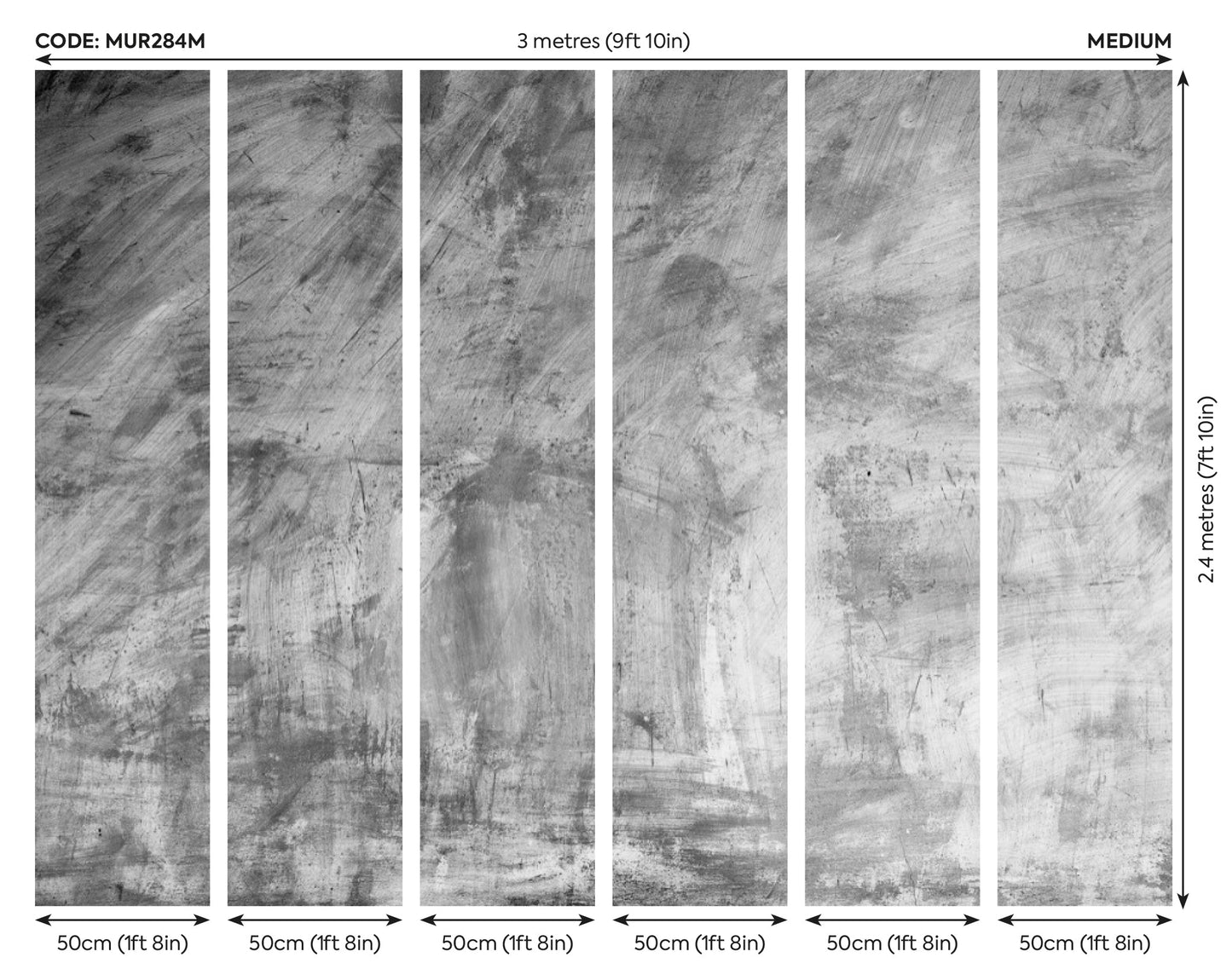 Origin Murals Concrete Grey 300cm X 240cm