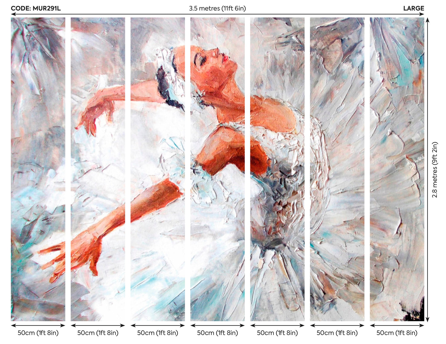 Origin Murals Ballerina Grey 350cm X 280cm