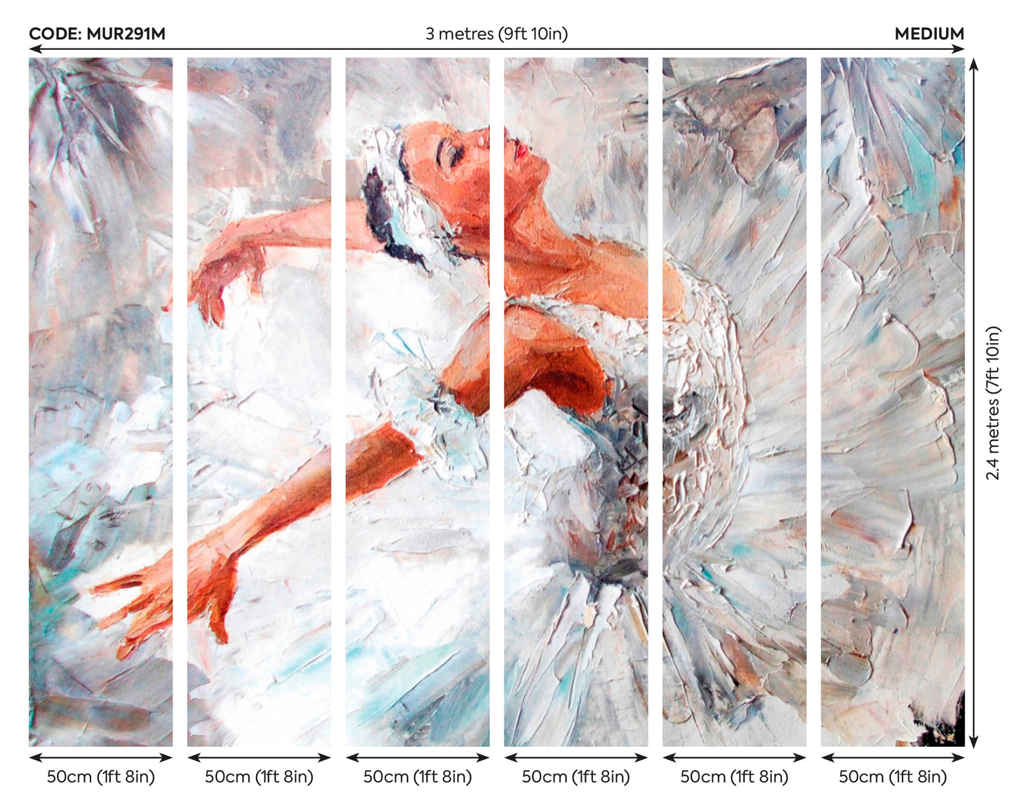 Origin Murals Ballerina Grey 300cm X 240cm