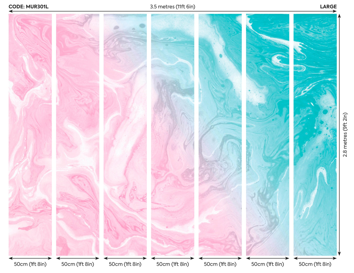 Origin Murals Flowing Marble Pink 350cm X 280cm
